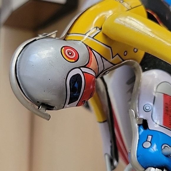 Vintage Tin Motorcycle w/Sidecar Windup Toy #605 - Picture 6 of 6